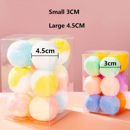 2 Boxes Of 24pcs Cat Toy Balls For Cats To Enjoy Themselves Relieve Boredom Quiet Elastic Balls Plush Balls Play With Cats, Without Battery