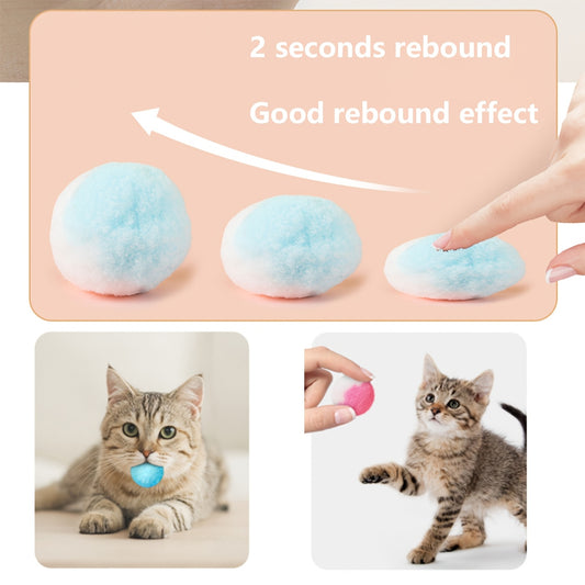 2 Boxes Of 24pcs Cat Toy Balls For Cats To Enjoy Themselves Relieve Boredom Quiet Elastic Balls Plush Balls Play With Cats, Without Battery