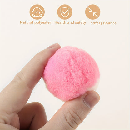 2 Boxes Of 24pcs Cat Toy Balls For Cats To Enjoy Themselves Relieve Boredom Quiet Elastic Balls Plush Balls Play With Cats, Without Battery